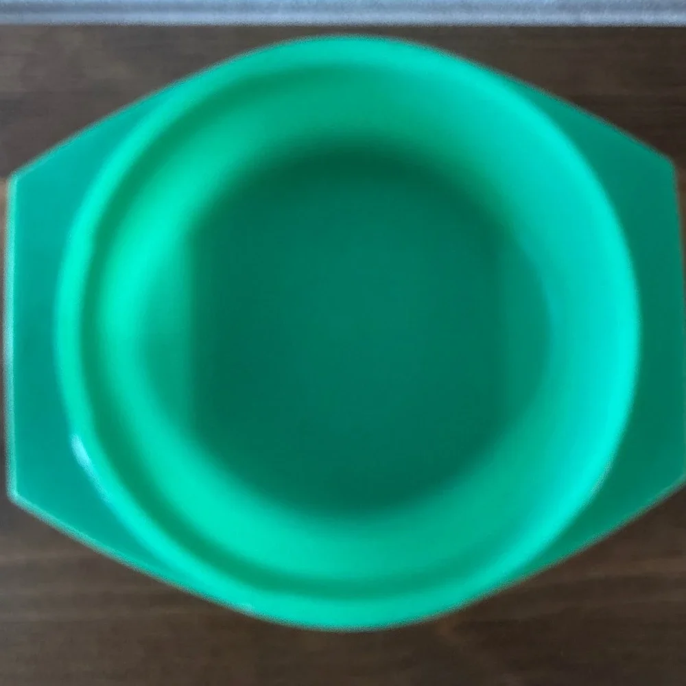 Vintage Tupperware Jadeite Green Serving Bowl Handles 786-7 Made in USA